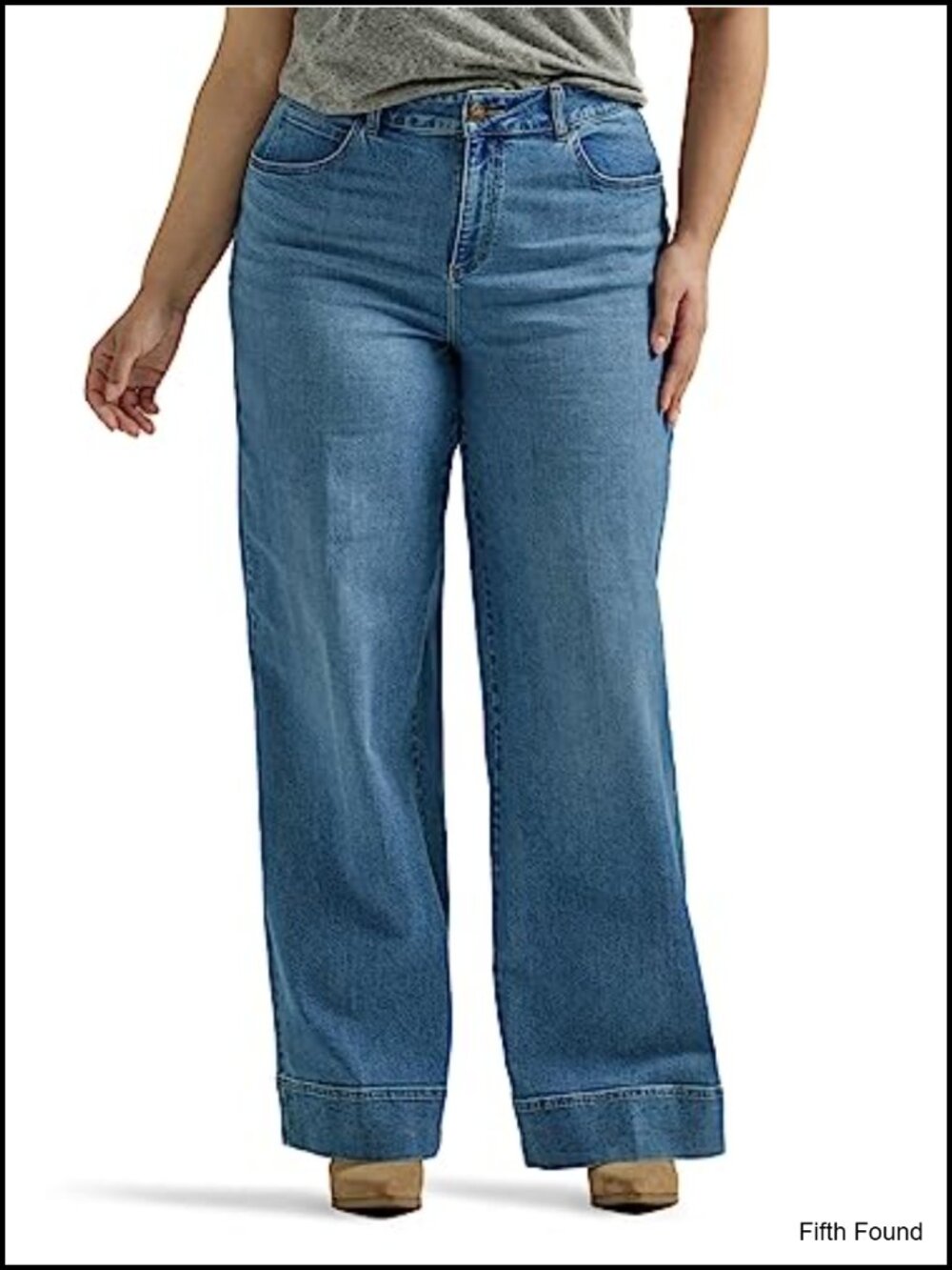 High Rise Trouser Jeans Plus Size Relaxed Fit Stretch Denim